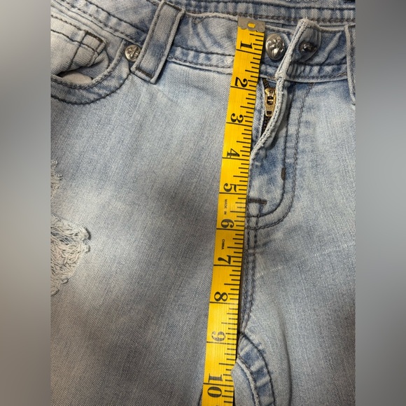 MISS ME BOYFRIEND CAPRI Women’s Distressed Straight Leg  Zipper JEANS SIZE 27 - Picture 10 of 16